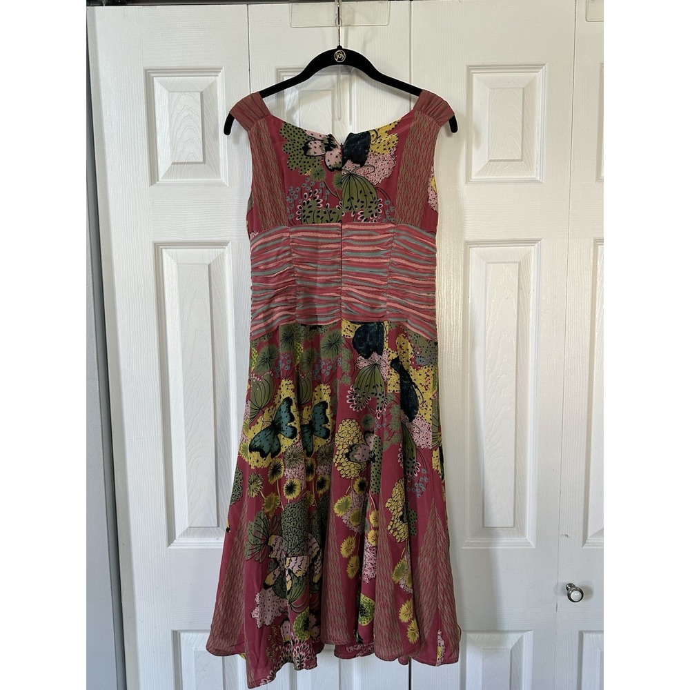 VTG NANETTE LEPORE 100% SILK Butterfly Sleeveless Y2K Dress Rare Fairy Glam 4 - Picture 9 of 9
